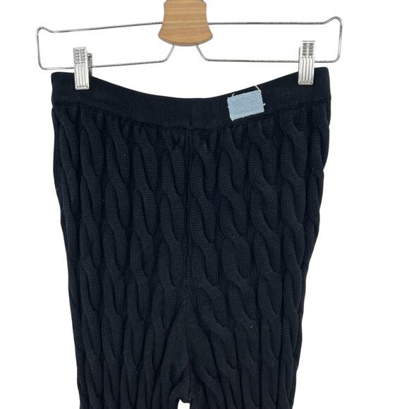 Reuben Oliver Cable Knit Pants Pull-On Cotton Sweater Black Size Small - Picture 7 of 12